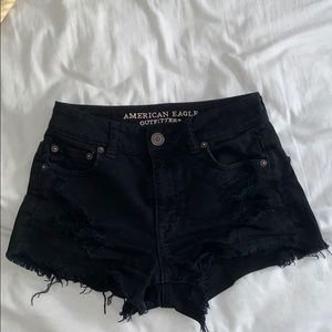 american eagle black high rise festival shorts